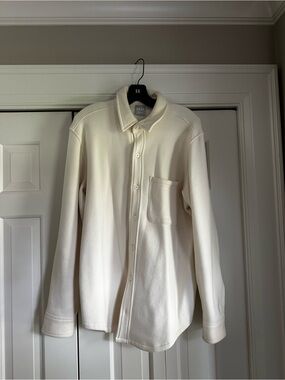 Aritzia Cream Button-Up Shirt Jacket